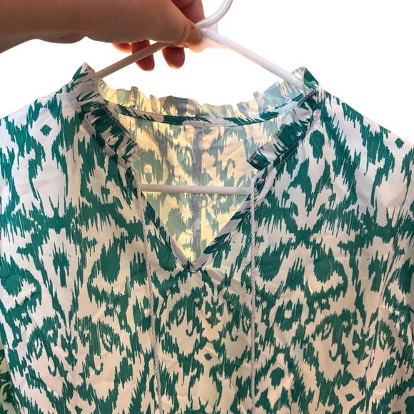 NWOT-Green and White Patterned Women's Dress - Picture 6 of 7